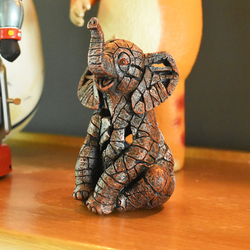 Adam & Friends Home Decor Resin Wilderness Statue Sculpture | 1-Piece | Sitting Elephant