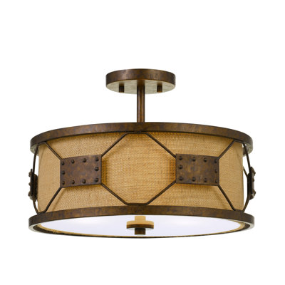 Plafonnier semi-encastré tambour 3 lumières unique Eckert