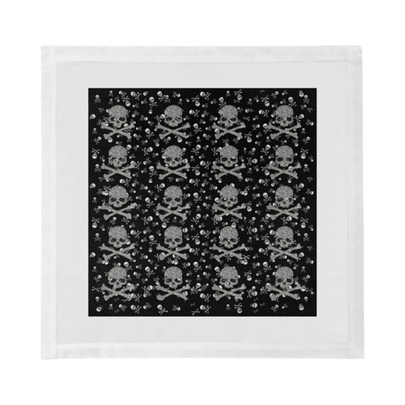 Crossbones Small Cotton Blend Square Napkins
