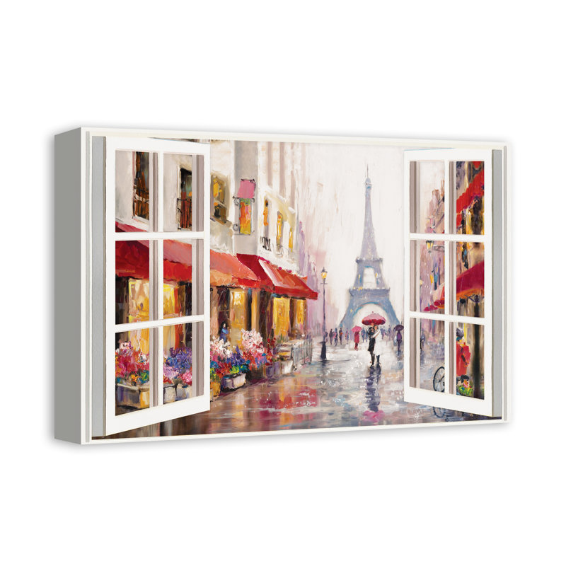 Art sur toile peint Paris, H 12 po x l 18 po x P 1,25 po