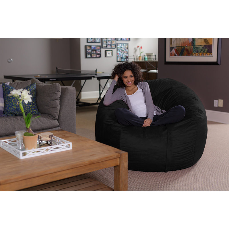 Bean Bag Chair - Shredded Foam Filled Round Pouf Chair - Plush, Ultra Soft Memory Foam Filled Bean Bag Chair with Microsuede Cover - Stuffed Foam Filled Furniture and Accessories for Dorm Room - Multiple sizes 5 Ft or 6 Ft
