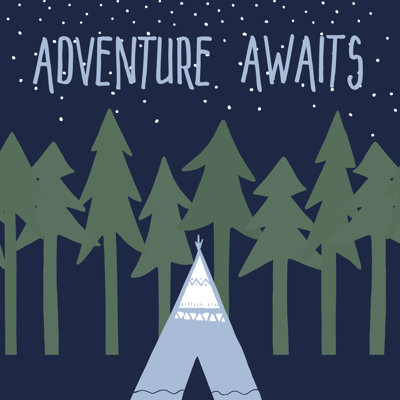 Adventure Trees Night - Wrapped Canvas Print