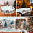1pc round/rectangular polyester tablecloth, Christmas tablecloth with pine, snowman, truck, embosed edge, Christmas decorations for dining table, festival party holiday table decoration, perfect festival gift-447124707