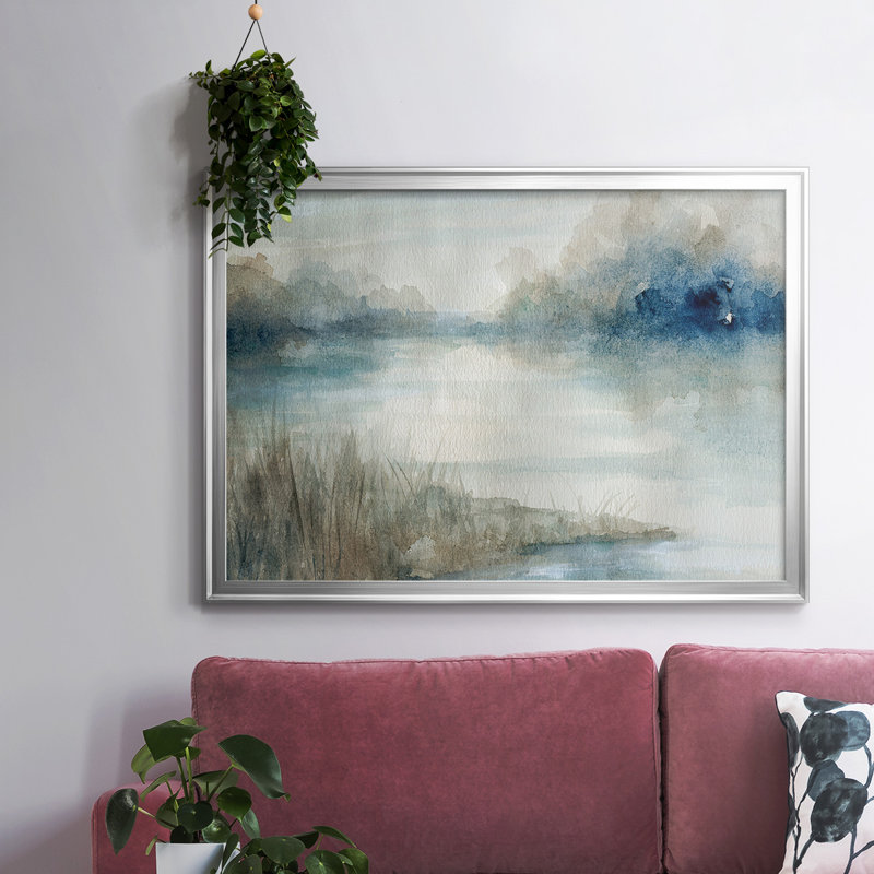 «Still Evening Waters», toile tendue avec châssis, Argent, H 14 po x l 20 po x P 1,5 po