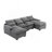 Modern Large Chenille Fabric U-Shape Sectional Sofa-147315180