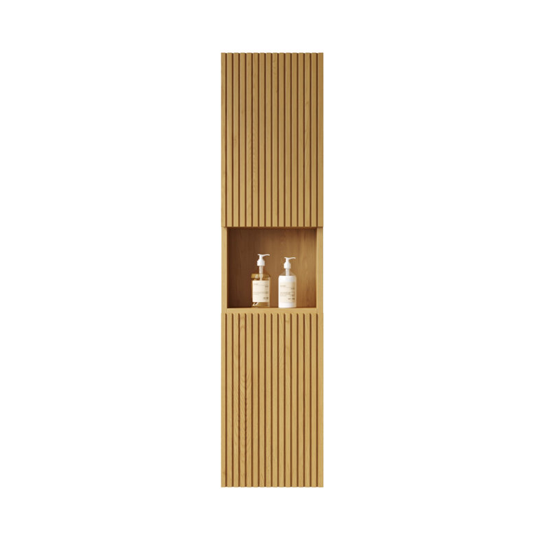 Grande armoire de salle de bain, armoire de rangement étroite avec portes et tablettes