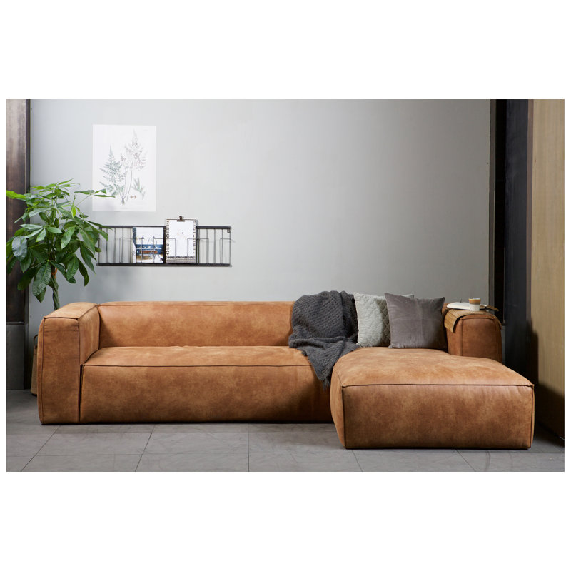Bean 2 Seater Faux Leather Corner Sectional