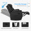 Fauteuil inclinable et pivotant à 360 ° avec massage à 8 points, inclinaison manuelle, appui-tête réglable, porte-gobelets et poches latérales-1506703468