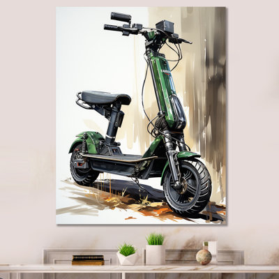 Chieu vert scooter électrique sur toile
