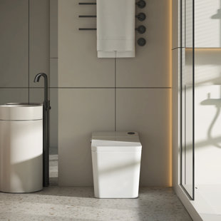 SEEWIN Intelligent Bidet Toilet With Heated Seat, Motion Sensor Flush, Smart Temperature Control Dryer, Night Light(White)