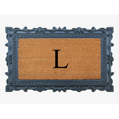 A1HC First Impression Carson Rubber and Coir Doormat Monogrammed Mat 24" X 36"