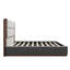 Lit plateforme tapissier moderne avec tête de lit haute et base en bois, sans sommier tapissier-856440383-856440380