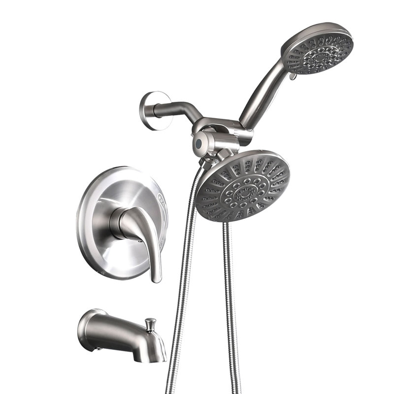 Système de douche avec valve brute, Nickel brossé