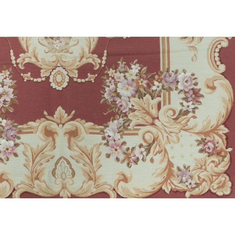 Hand-Knotted High-Quality Red and Beige Area Rug