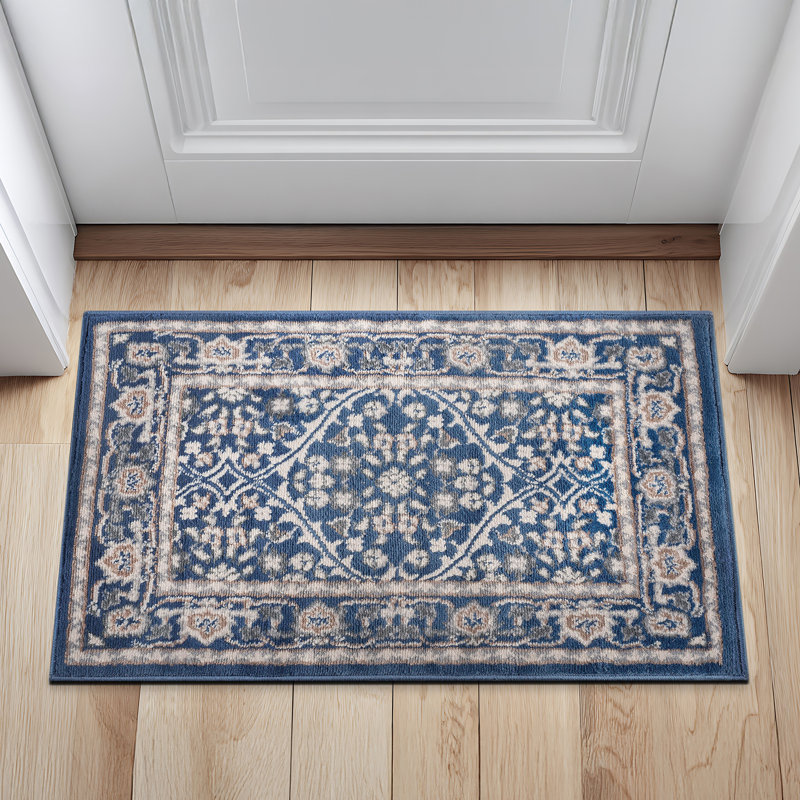 Tapis oriental bleu marine Wealden, Rectangulaire 2 pi x 3 pi