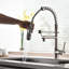 Robinet de cuisine avec robinet escamotable, nickel brossé, rotatif à 360 degrés, évier de style moderne à levier unique, longue durée-241995010