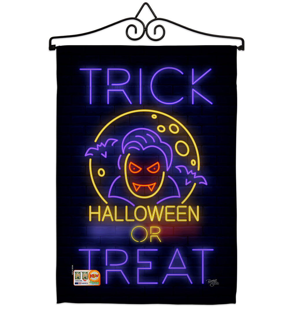 Double Sided 18.5'' H x 13'' W Polyester Halloween Flag Set Breeze Decor