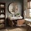 Meuble-lavabo flottant moderne de 36 po, plateau en pierre frittée (gris clair / travertin) avec lavabo en céramique et armoire en contreplaqué (chêne blanc / chêne brun) et 1 tiroir-432910118-432910120