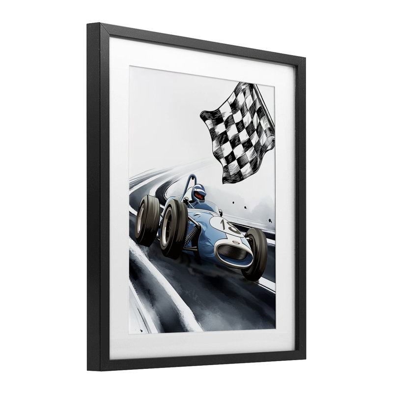 «Dynamic Racecar Drive», reproduction d'art encadrée sous verre, conception de Christine Simpson, H 21 po x l 17 po