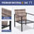 Outdoor Light Brown Wicker Dining Chair in Steel Frame with Cushions-576315613