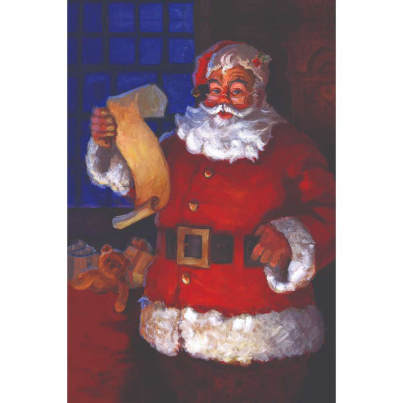 Santa Claus With Lis - Wrapped Canvas Painting, 122cm H x 81cm W x 3.8cm D