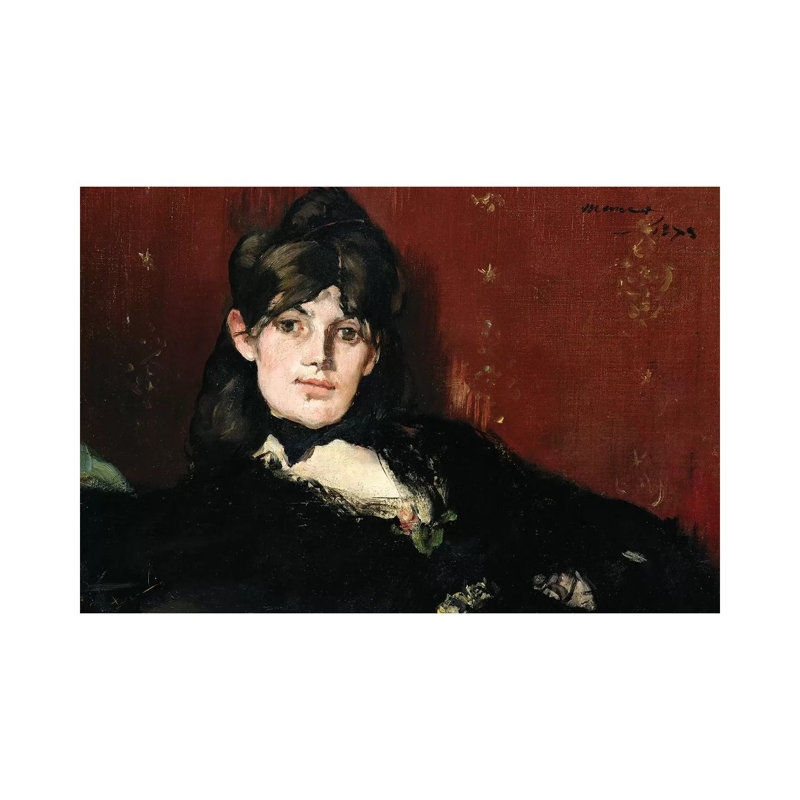 Berthe Morisot Reclining, 1873 by Edouard Manet - Wrapped Canvas Painting, 66.04 cm H x 45.72 cm W x 1.91 cm D