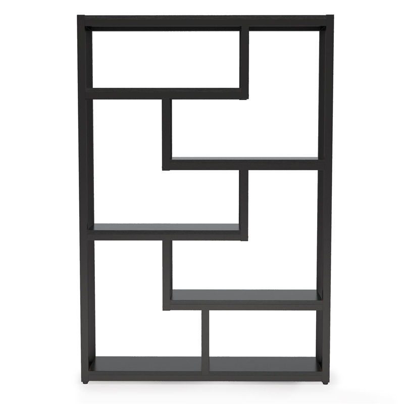 69.29" 6-Tier Industrial Black Etagere Bookcase With 6 Tier Open Shelves Organizer For Living Room, Black