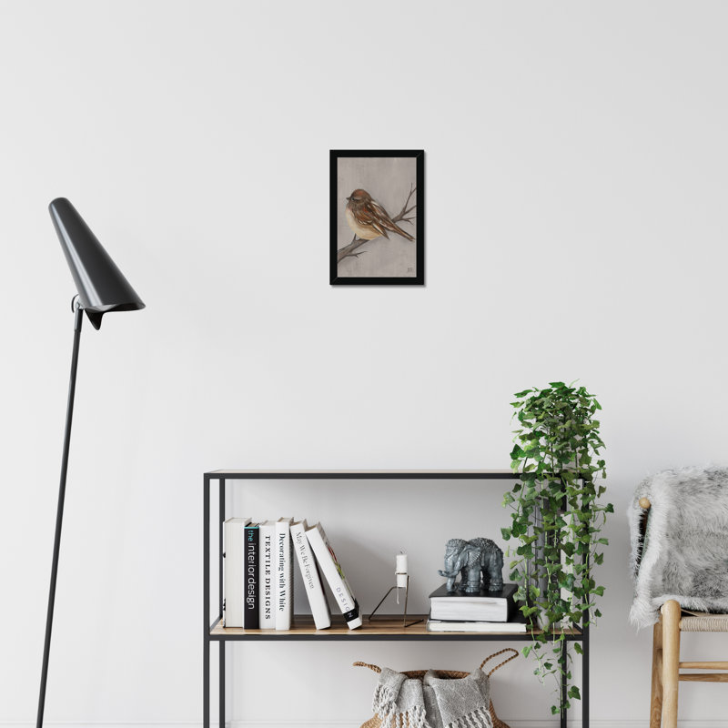 Winter Bird III 1 Piece Painting, 34cm H x 24cm W, Black Framed Paper Print