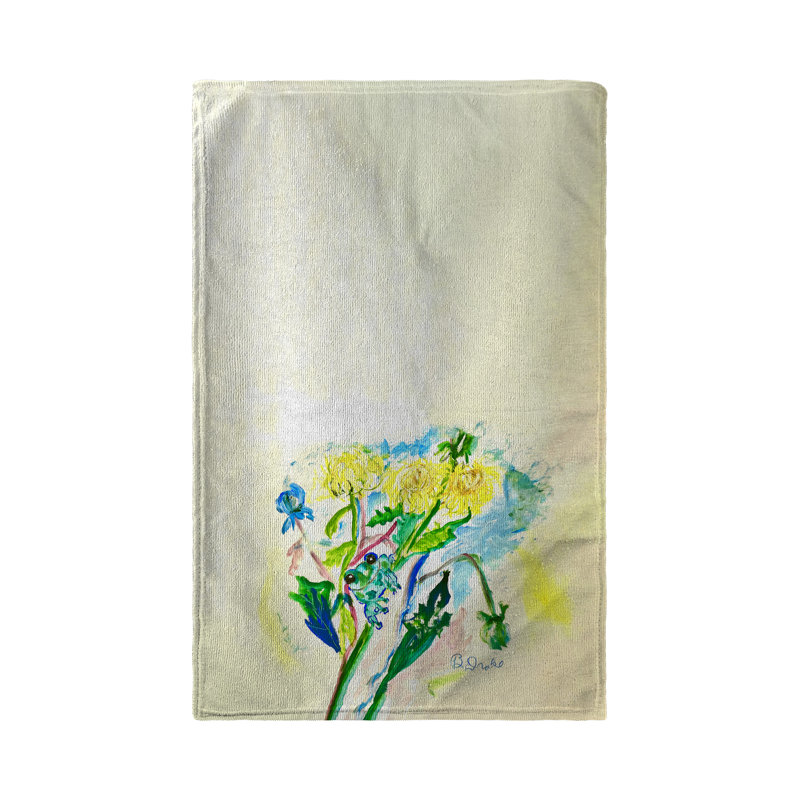 Linge à grenouille et fleurs