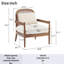 2PCS Mid-Century Modern Accent Chair - Solid Wood Armchair with Rattan Backrest and Cushion-658577522