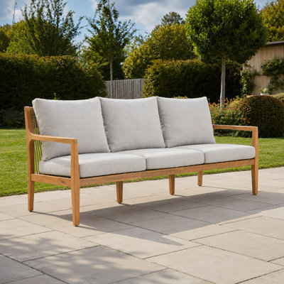 Outdoor Solid Wood Sofa with Cushions