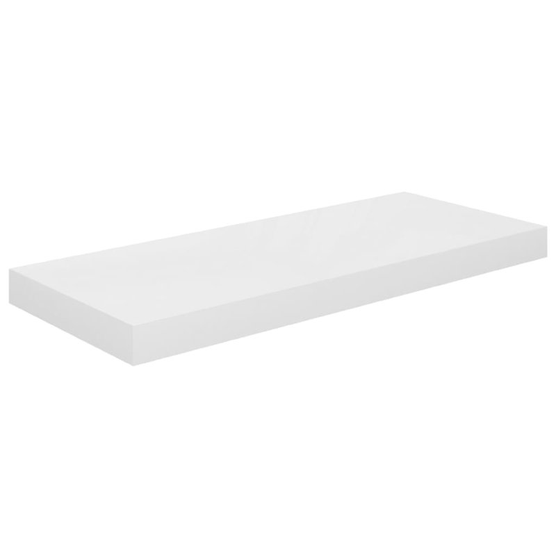 Tablette murale flottante, finition blanche ultrabrillante, fixation murale 24 po