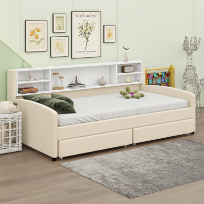 Upholstered Platform Bed With Storage And Drawers by Latitude Run