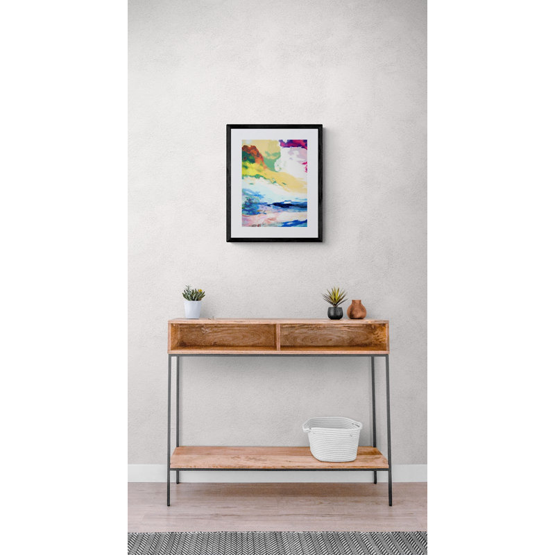 Abstract Landscape 9 Print by Angel Estevez, Black Framed Canvas, 33" H x 25" W