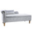 Chaise de chambre grise avec grand espace de rangement - Revêtement en velours, construction stable et velours doux durable-1364999591