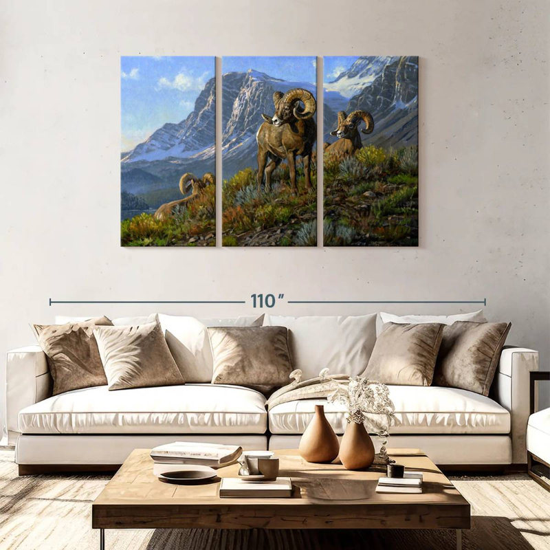 Rams, 48" H x 74" W