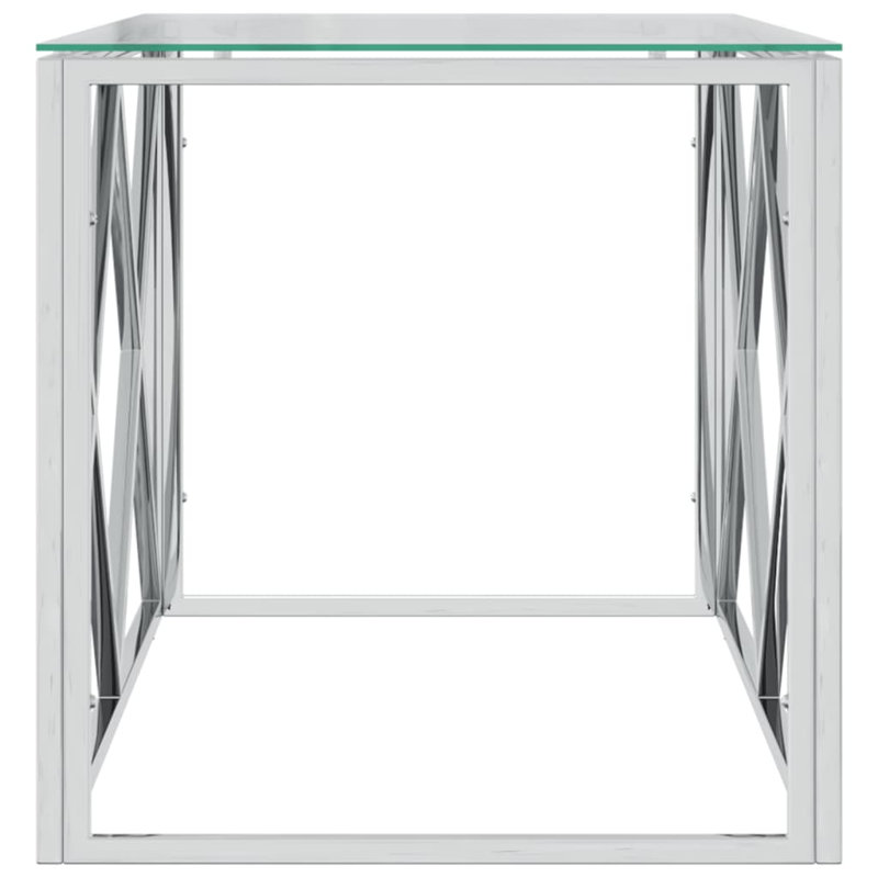 Table basse Atanas, Argent, Glass