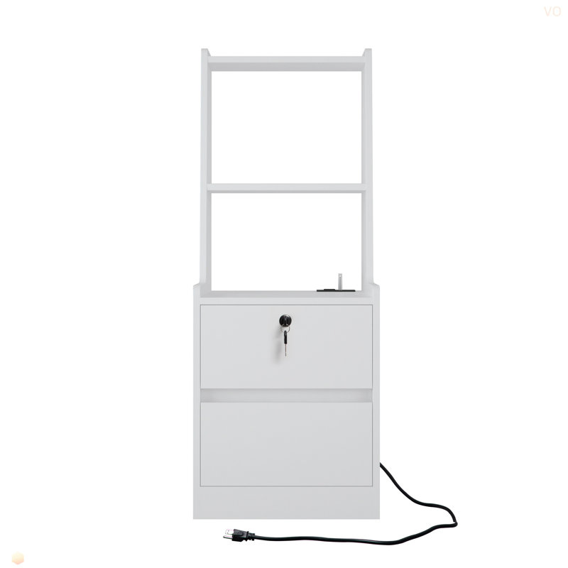 Table de chevet avec station de charge, table de chevet intelligente avec veilleuse, table de chevet moderne avec bibliothèque, tables de chevet avec armoire de rangement pour la chambre à coucher