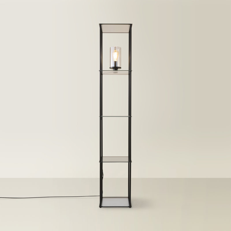 Roghan 169cm Traditional Floor Lamp, Black