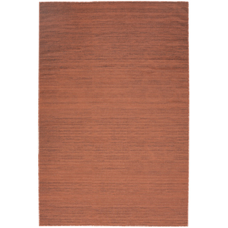Ivanas Machine Washable Cotton Area Rug in Brick Red
