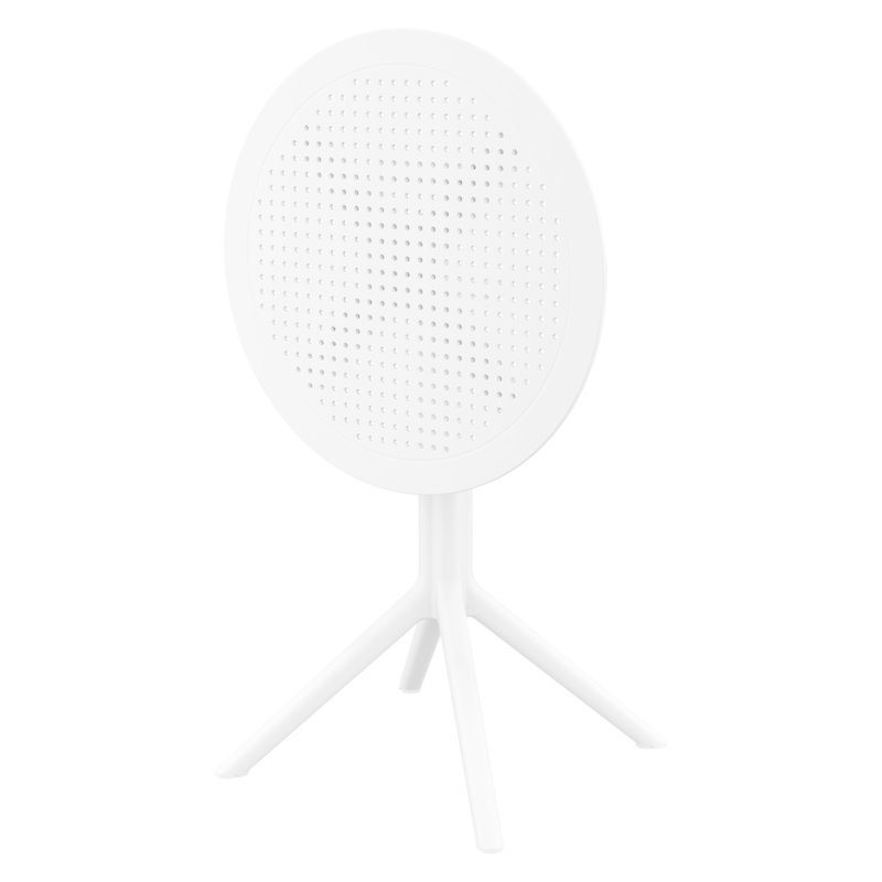 Table bistro pliable en plastique pour 2 personnes Elodie, Blanc, H 29,5 po x l 23,6 po x L 23,6 po