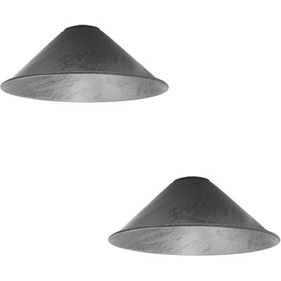 Paquet de 2 abat-jours coniques en métal 22 cm pour abat-jour de remplacement facile à installer pour plafonnier suspendu Abat-jour industriel rétro avec plaque de réduction Home Cafe Decor