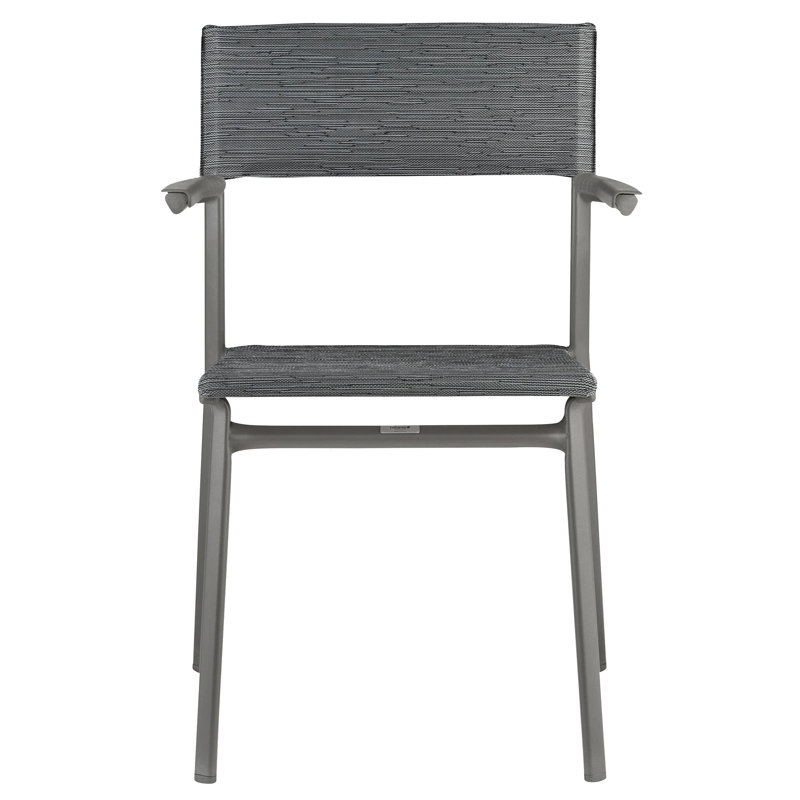 Outdoor Stacking Dining Armchair, Obsidian, Titanium