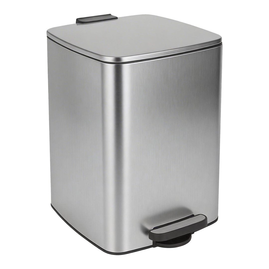 Harbour Housewares Square Stainless Steel Kitchen Pedal Bin