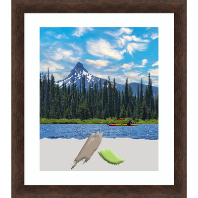 Asean Brown Wood Picture Frame with Mat