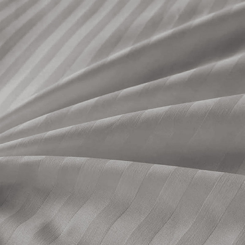 Striped 4-Piece Microfiber Bedding Set, Duvet Cover, Fitted Sheet & Pillowcases , Double Duvet Cover + 3 Additional Pieces