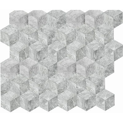 Carreau de marbre hexagonal gris de Carrare poli, marbre naturel, pour mur et plancher, pierre naturelle, marbre véritable, marbre véritable, 1 boîte de 12 pièces