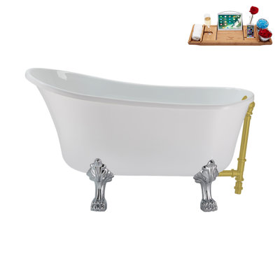 51.2'' x 25.6'' Freestanding Soaking Acrylic Bathtub