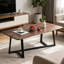 Table basse moderne, table de salon rectangulaire en panneau de fibres à densité moyenne de 47,2 po avec structure en fer noir, table centrale pour canapé, bureau à domicile-132198232