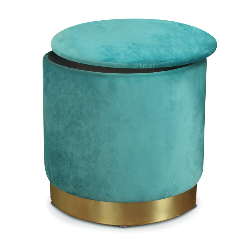 Teal Foot Stool with Storage